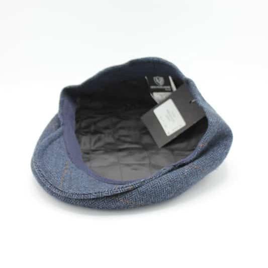 The "Blue Check Bone" Pub Cap by Hologramme Paris