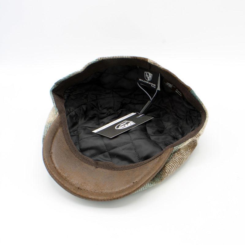 The "Pier Plaid" Lana Wool Flat Cap by Hologramme Paris