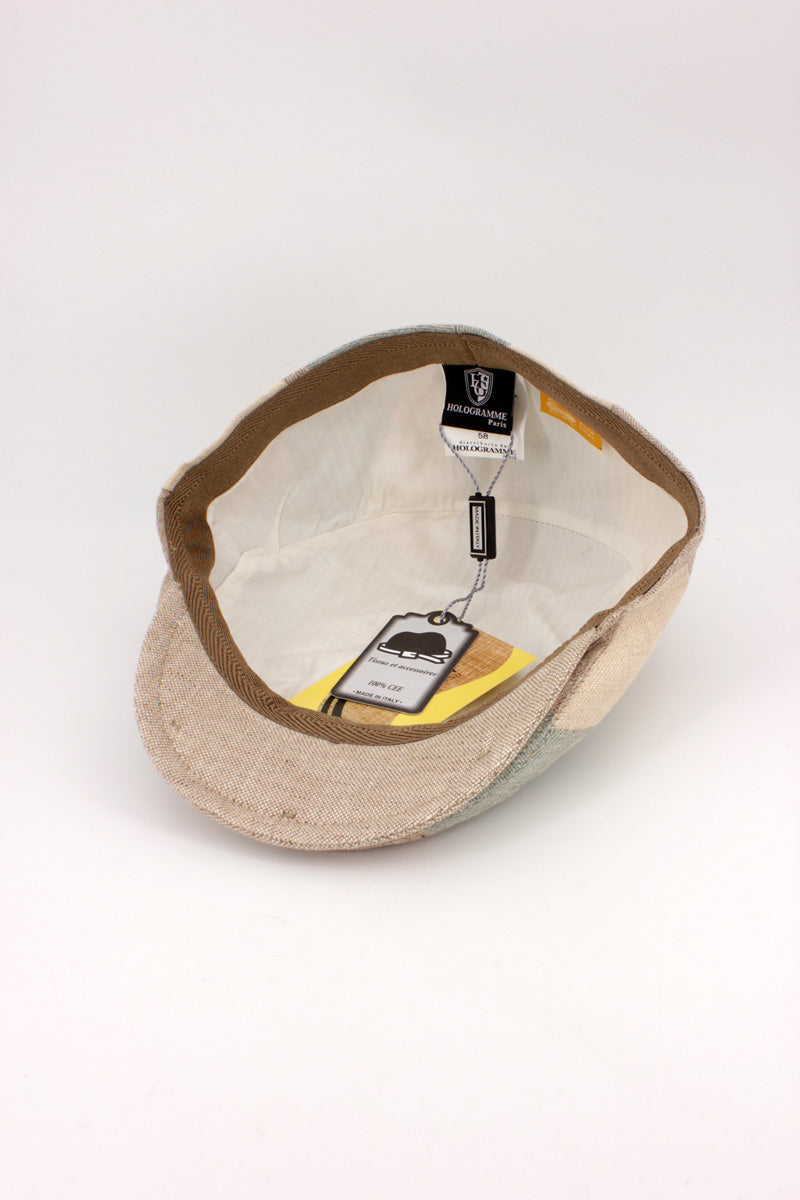 The Linenline – Sage & Oat Flat Cap By Hologramme Paris at FunkyBrims