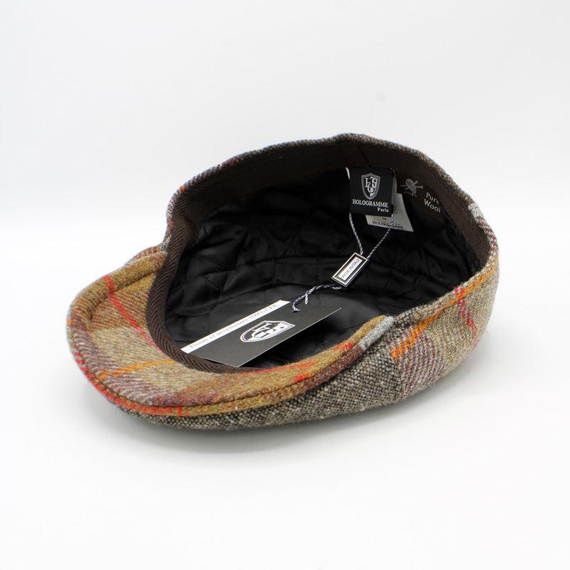The Fall Sky Patchwork - Beige Newsboy Cap by Hologramme Paris