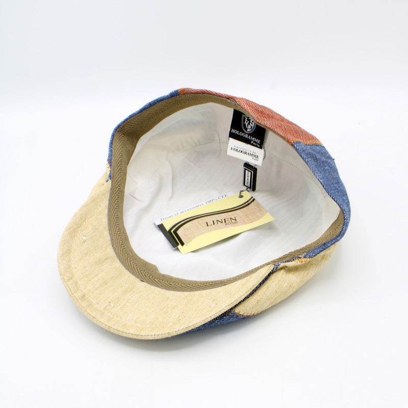 The "Summer Slant" - Bright Colors Italian Linen Cap by Hologramme Paris