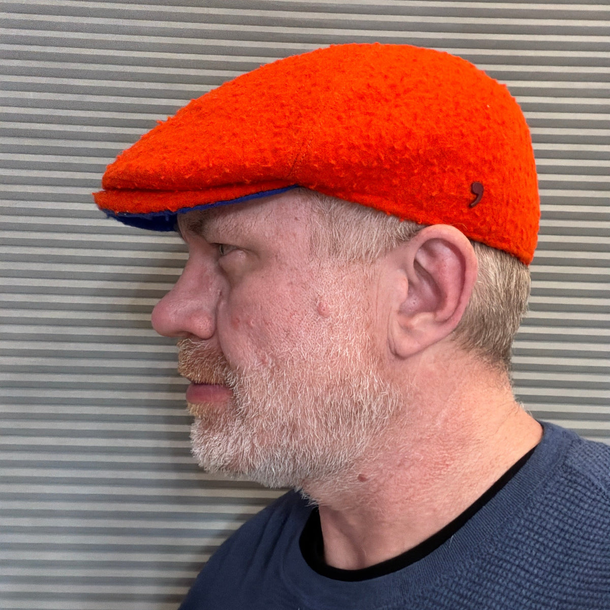 Alfonso D'Este Orange Wool Torreno Flat Cap 46046