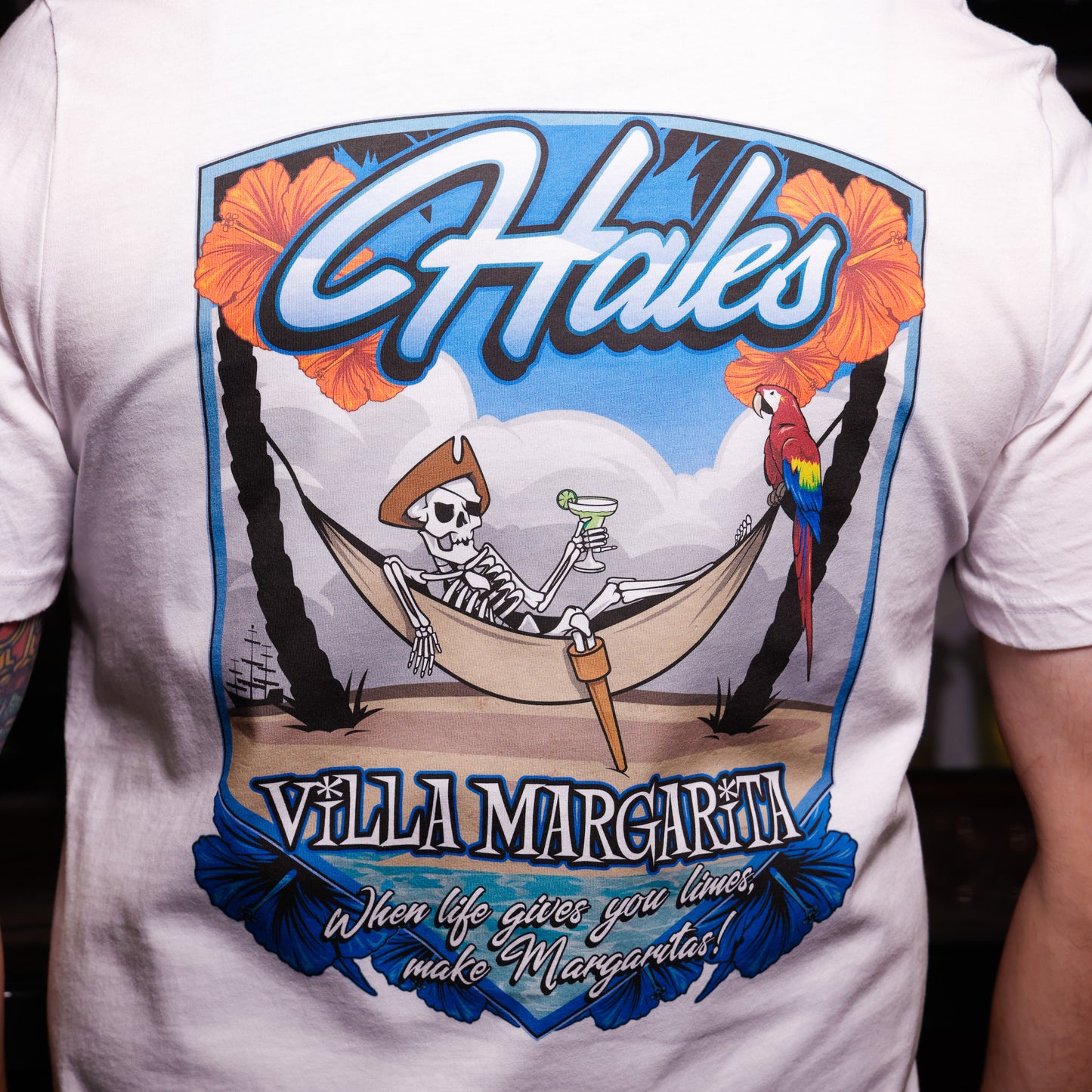 Villa Margarita Unisex Tee Shirt by Hales Speed Shop - White