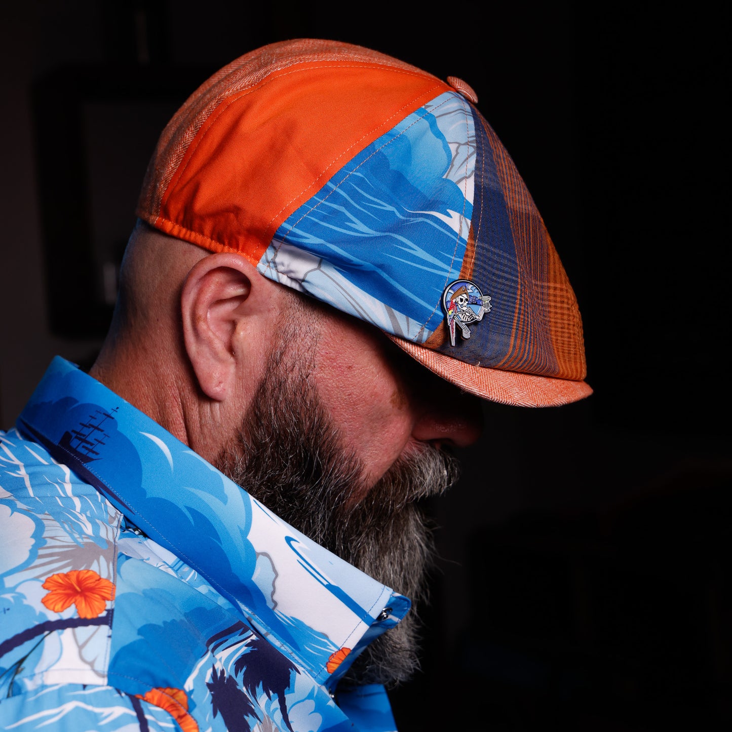 Villa Margarita Pirate and Parrot Enamel Cap Pin by Hales Speed Shop x FunkyBrims