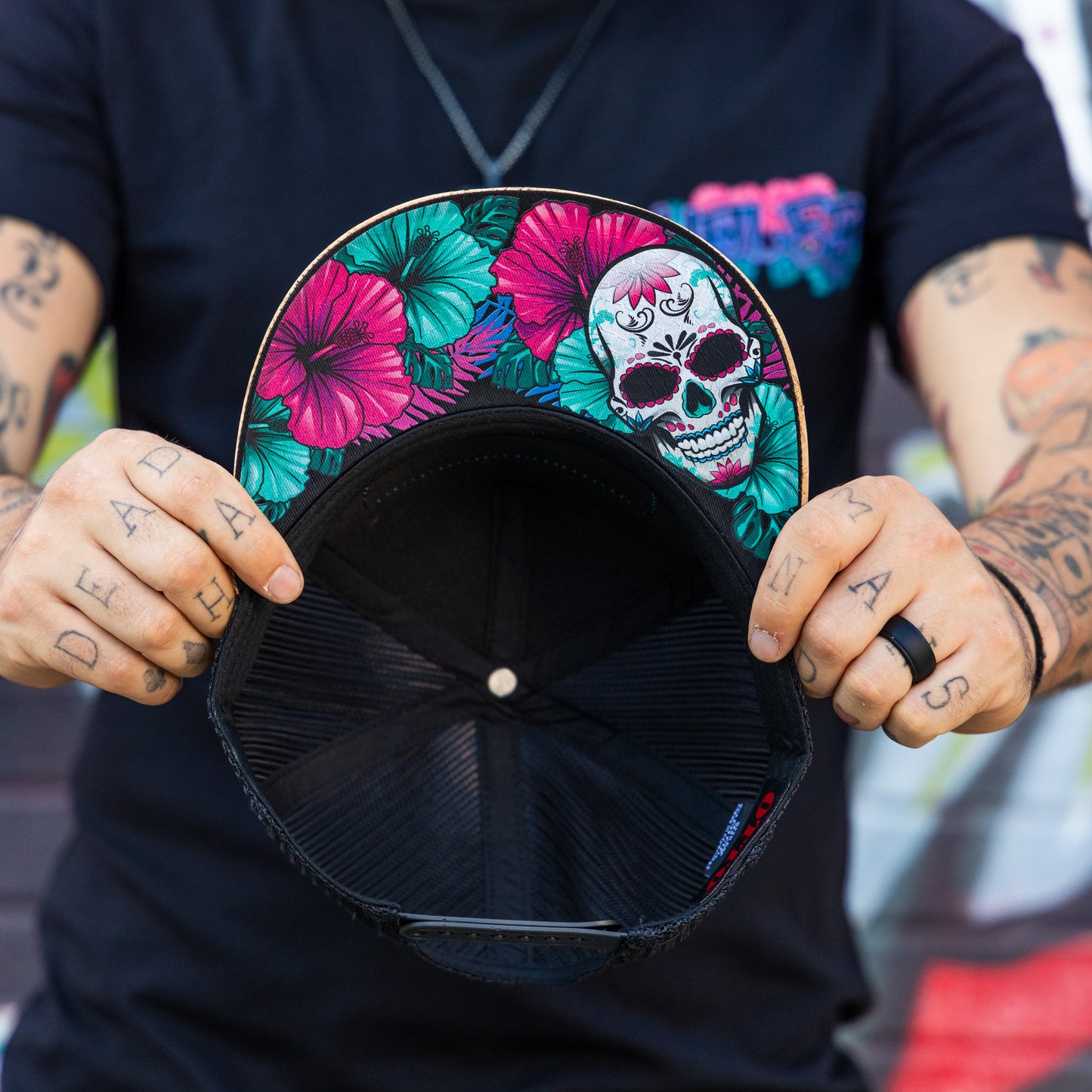 Aloha Meurtos 6-Panel Flat Bill Trucker by Hales Speed Shop x FunkyBrims