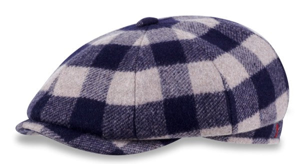 Alfonso E'este Purple and Gray Buffalo Check Newsboy 52910