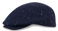 Alfonso D'Este Blue Herringbone Flecks Split Flat Cap 52950