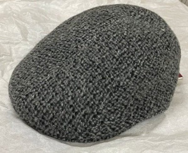Gray Alfonso D'Este Hannover wool club cap with a flecked texture, rounded crown and compact bill