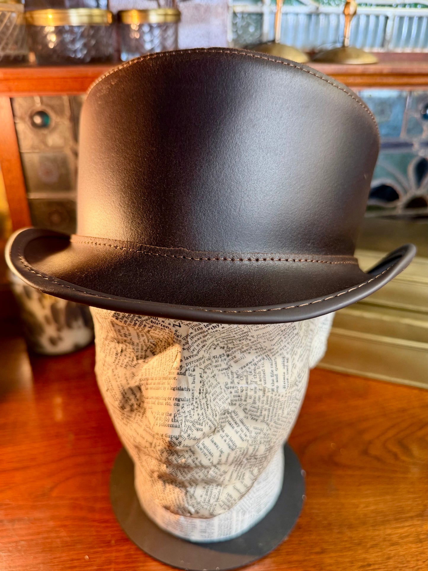 Bromley Brown Leather Top Hat