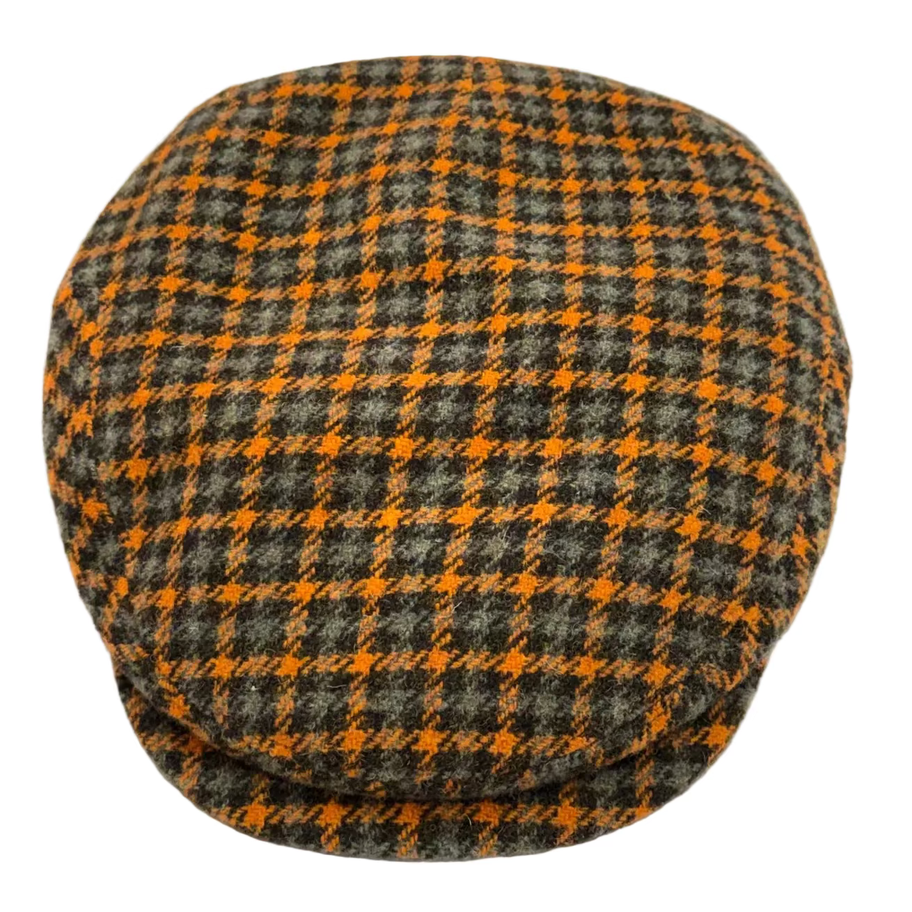 Limited Quantity Orange and Green Plaid Flat Cap by Alfonso d’Este x FunkyBrims