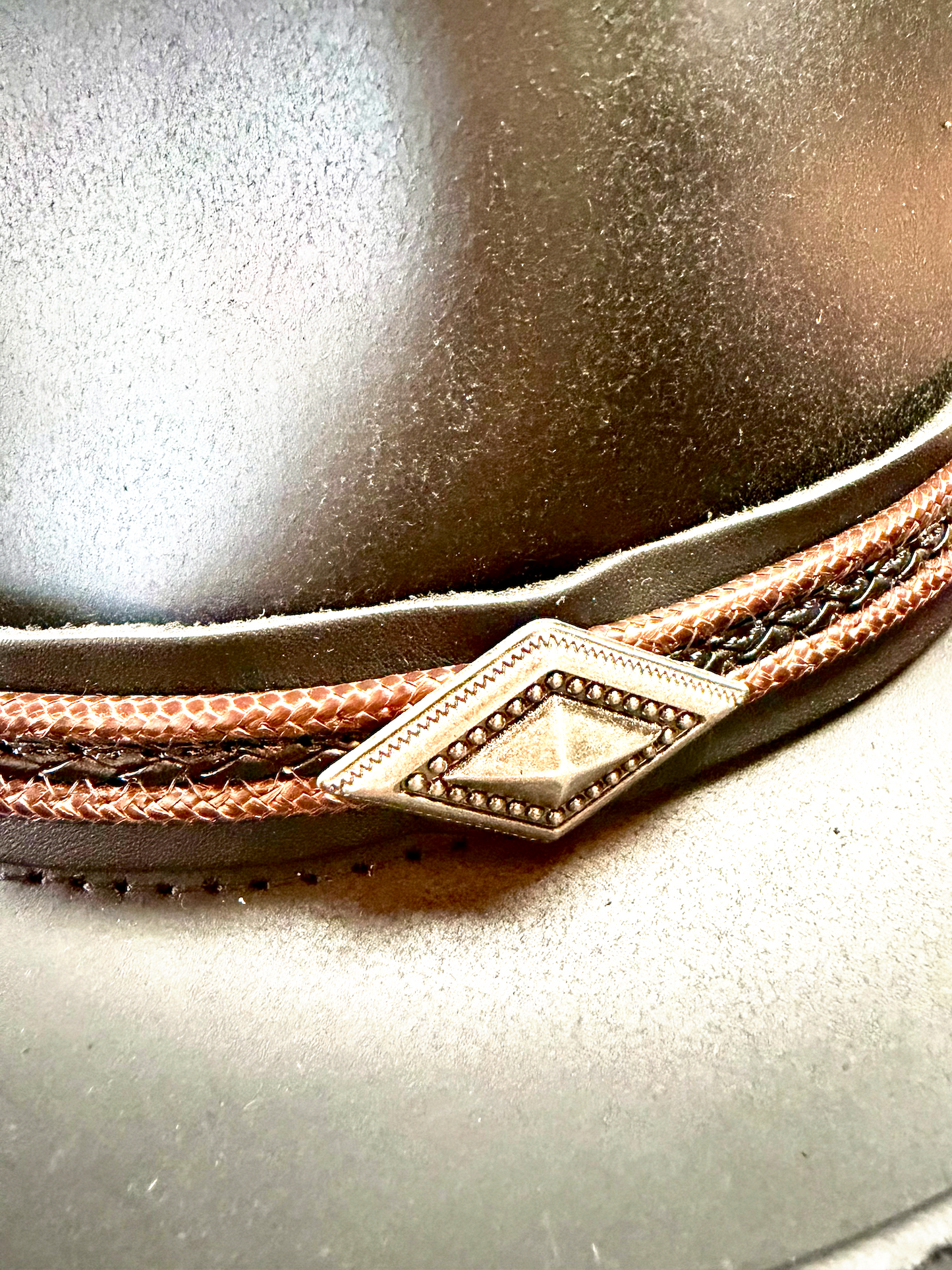 Black Riverton Leather Hat Band