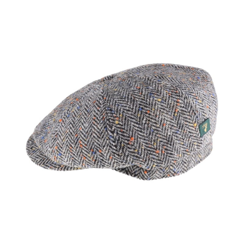 Mucros Weavers Driving Newsboy Cap - Gray Herringbone -1