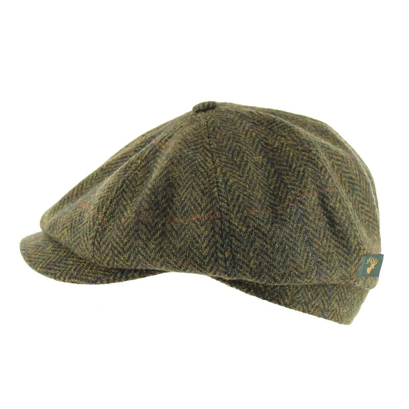 Mucros Weavers Driving Newsboy Cap - Green Plaid 782