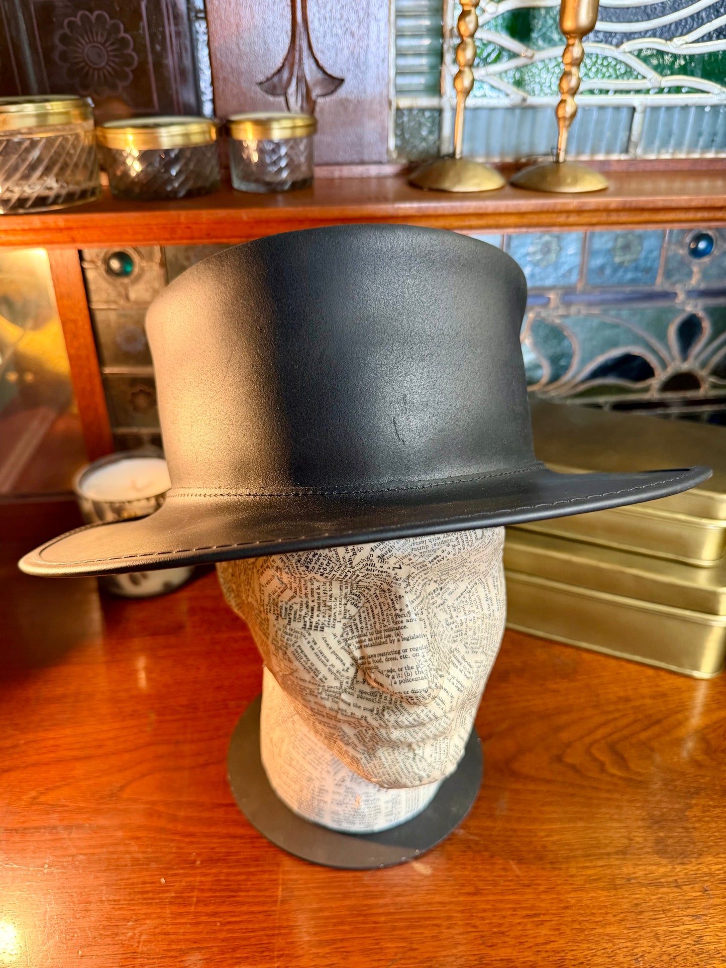 Pale Rider Leather Top Hat