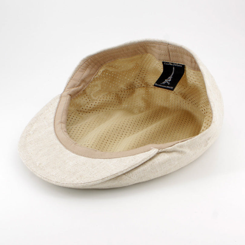 The Shade Beige Split Flat Cap by FunkyBrims with 40 UPF protection.