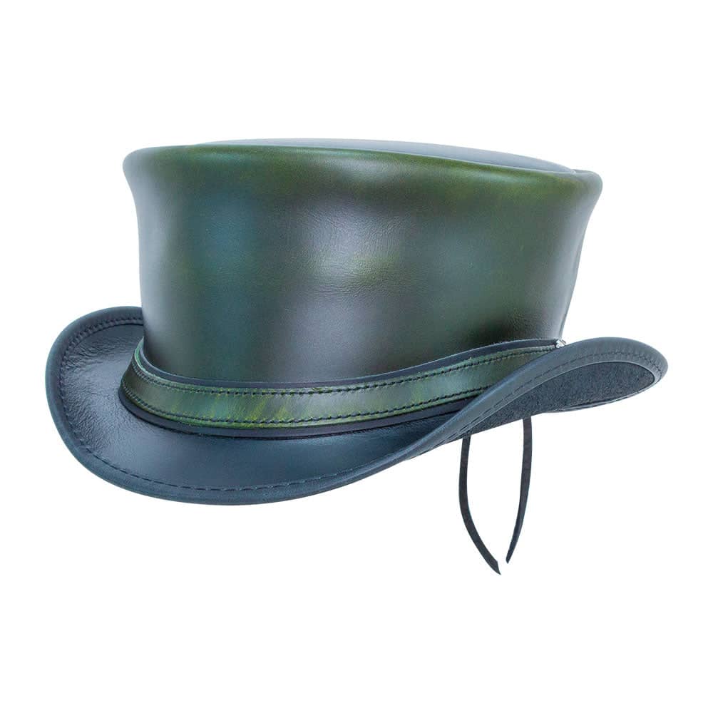 Hampton London Green Leather Top Hat