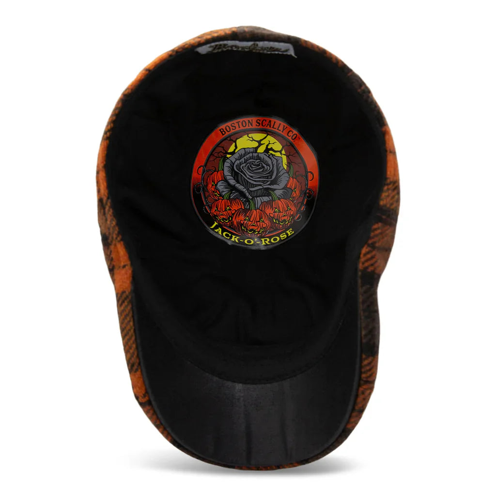 The Jack-O’-Rose - Orange Plaid Cap by Boston Scally Co.i