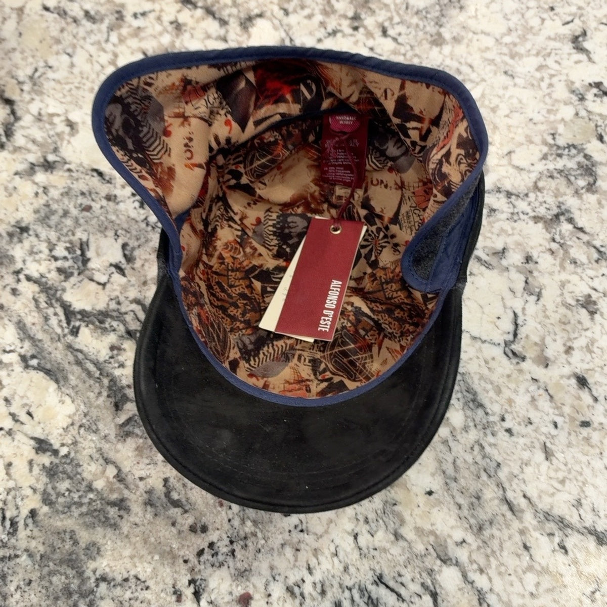 Jade Grey cap with ear flaps extended and patterned lining