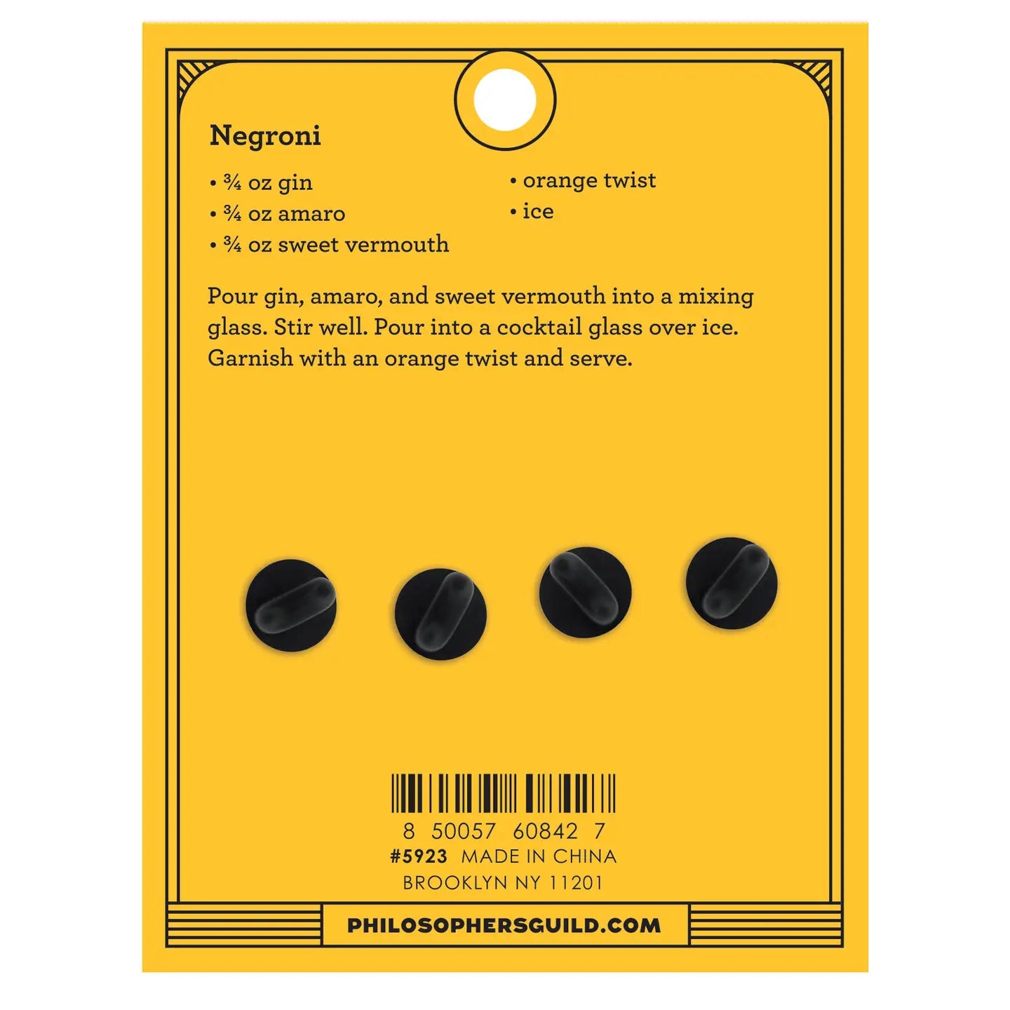 Negroni Cocktail Pin Set