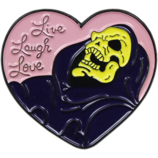"Live Laugh Love" - Skeleton Pin
