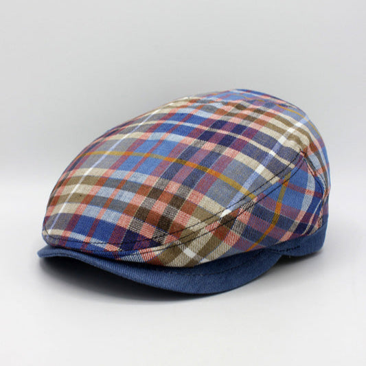 The Summer Plaid Italian Linen Cap by Hologramme Paris