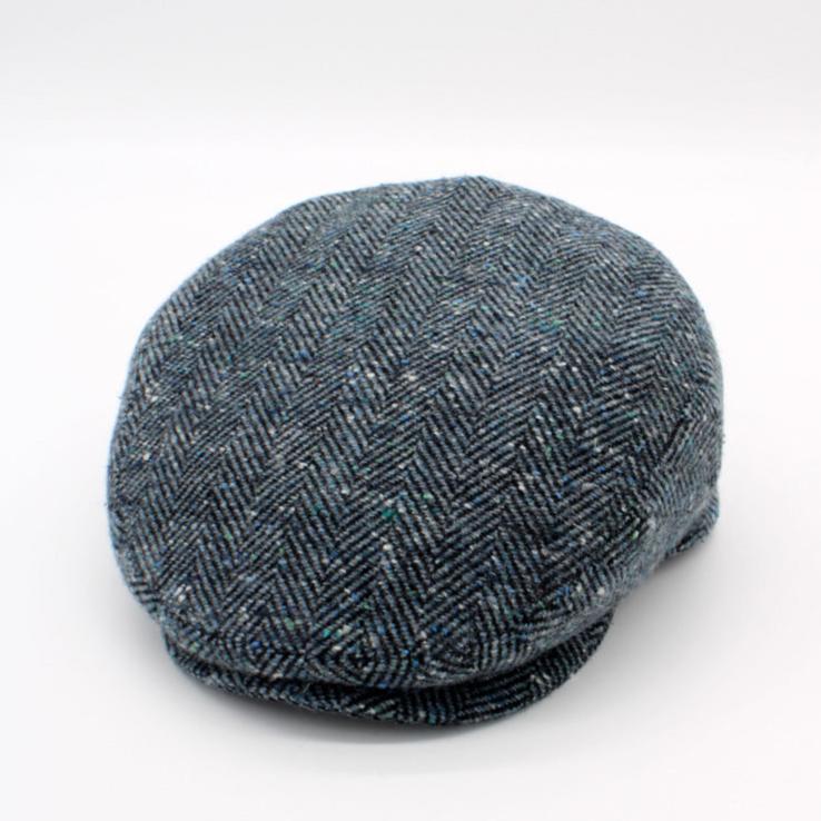 The "Blue Fleck Herringbone" Flat Cap by Hologramme Paris
