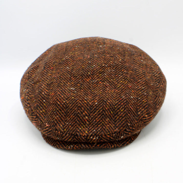 The Brick Red Fleck Herringbone Flat Cap by Hologramme Paris