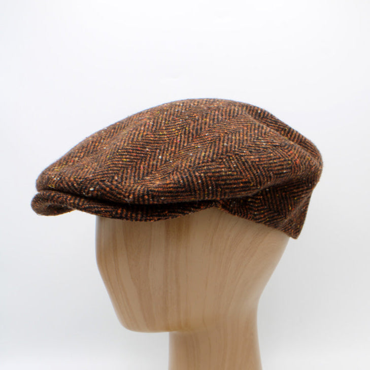 The Brick Red Fleck Herringbone Flat Cap by Hologramme Paris
