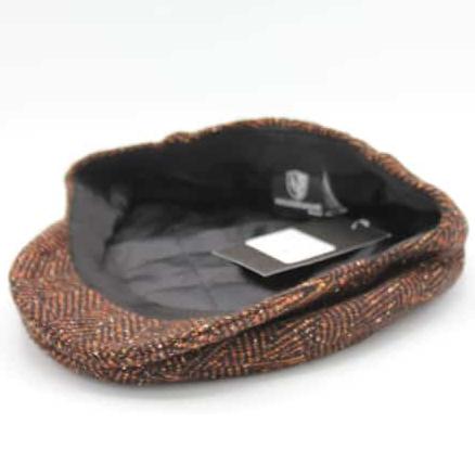The Brick Red Fleck Herringbone Flat Cap by Hologramme Paris