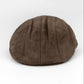 Brown Leather Nubuck Pub Cap from Italy at FunkyBrims.