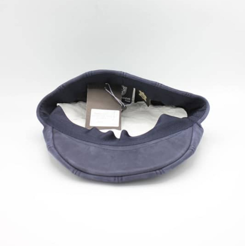 Blue Leather Pub Cap made in Italy at FunkyBrims.