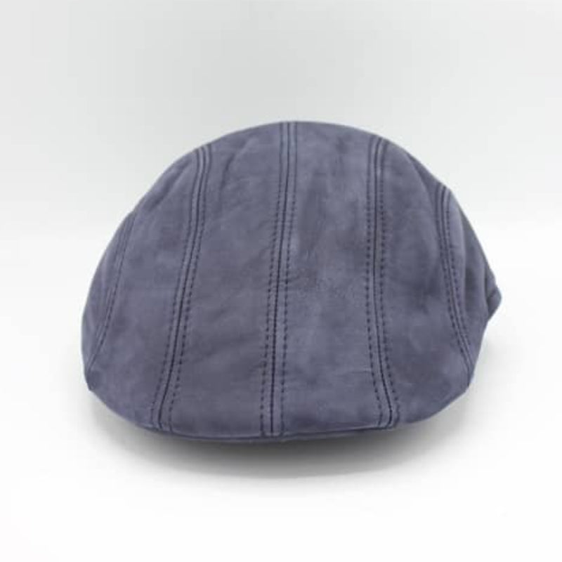 Blue Leather Pub Cap made in Italy at FunkyBrims.