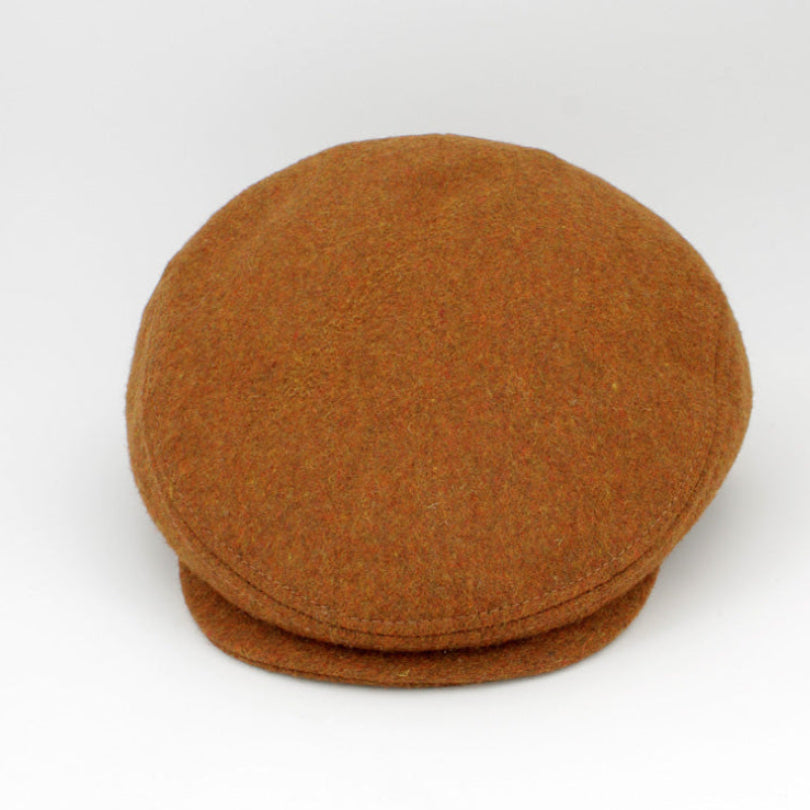 The Duke Copper Orange Flat cap by Hologramme paris, made in Italy for FunkyBrims.