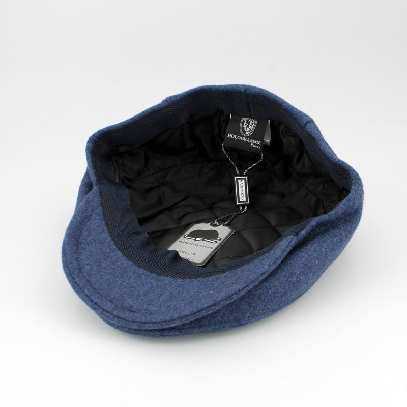 The Duke - Indigo Blue Flat Cap by Hologramme Paris for FunkyBrims