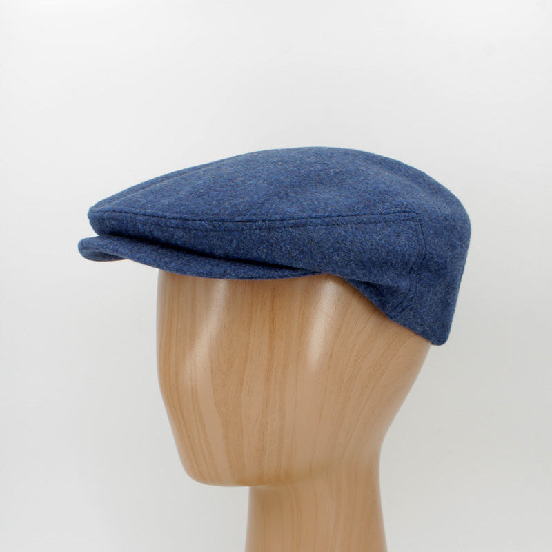 The Duke - Indigo Blue Flat Cap by Hologramme Paris for FunkyBrims