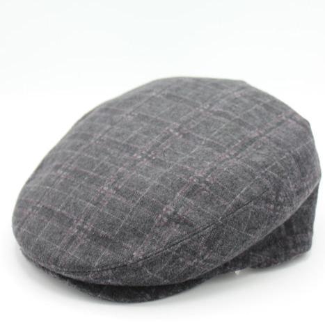 The "Matrix" - Gray with Purple Flat Cap by Hologramme Paris