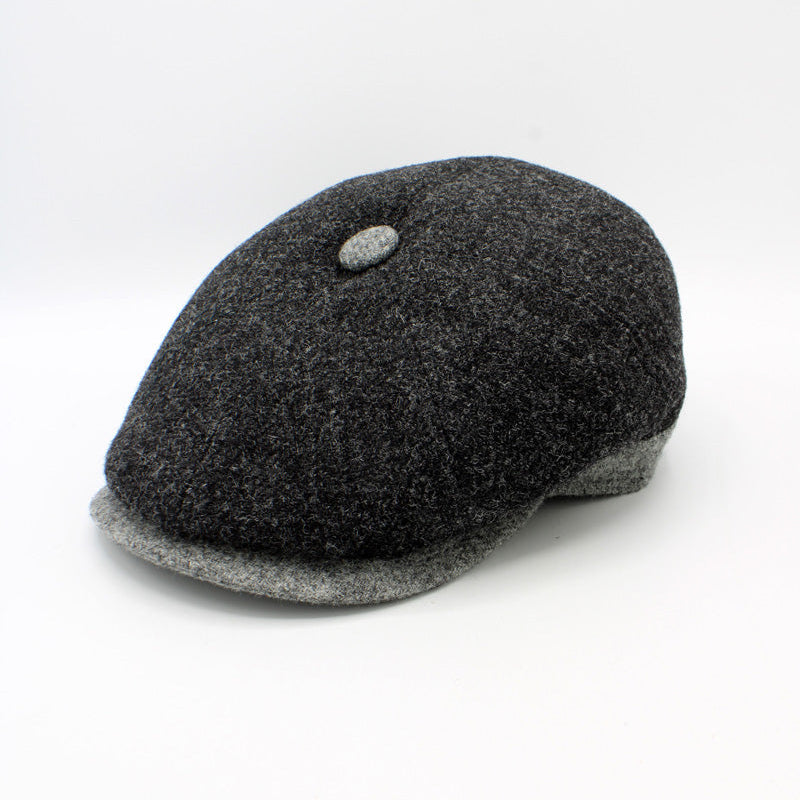 The "First Class Charcoal Gray" Newsboy Cap by Hologramme Paris
