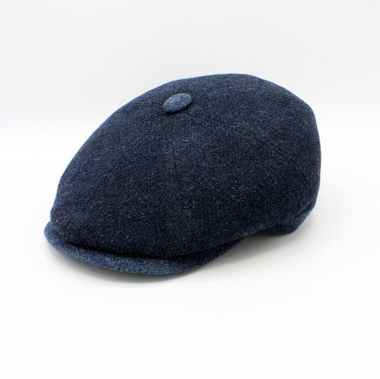 The "First Class Deep Blue" Newsboy Cap by Hologramme Paris