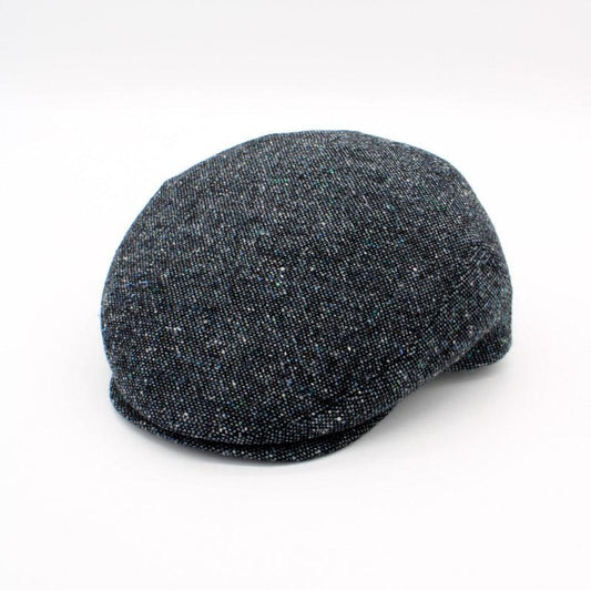 The "Navy Blue Flecks" Tweed Flat Cap by Hologramme Paris