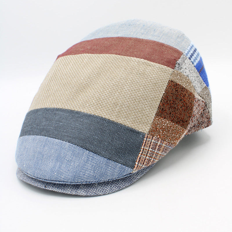 The "FunkyStrips" Patchwork Italian Linen Cap by Hologramme Paris