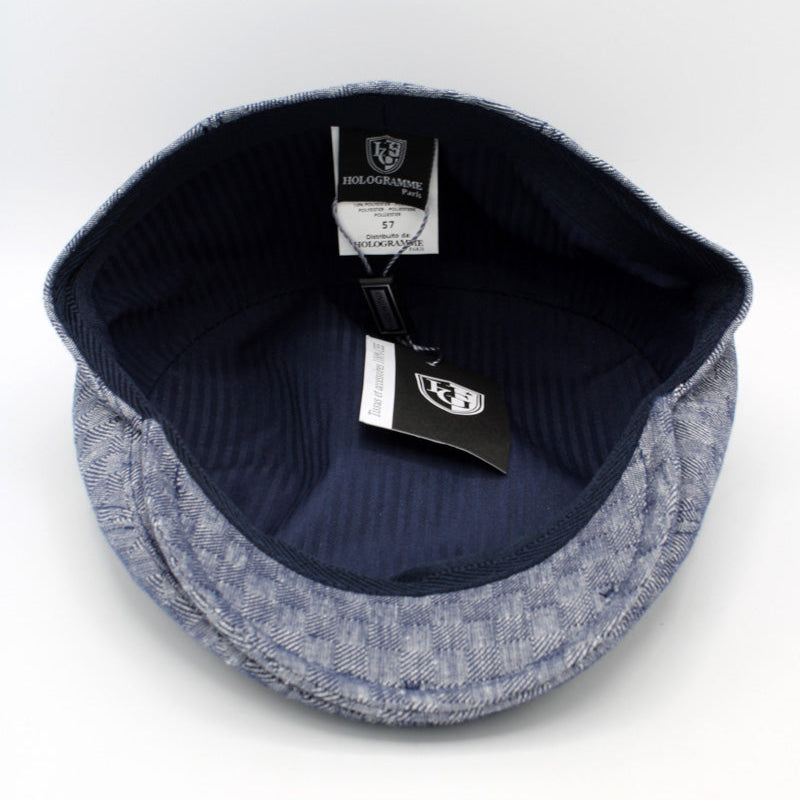 The Freshly Textured Blue Flat Cap by Hologramme Paris