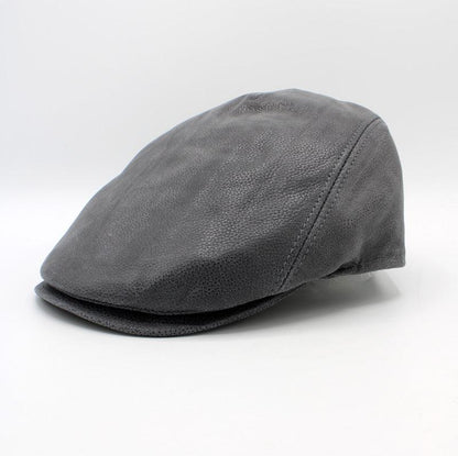The Real Leather Full Grain Flat Cap (6 Colors) by Hologramme Paris