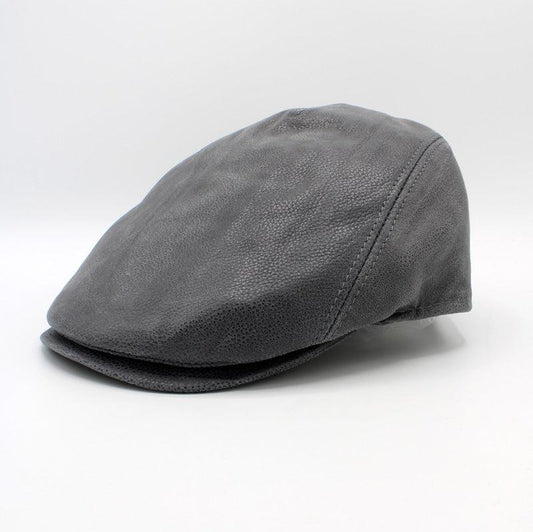 The Real Leather Full Grain Flat Cap (6 Colors) by Hologramme Paris