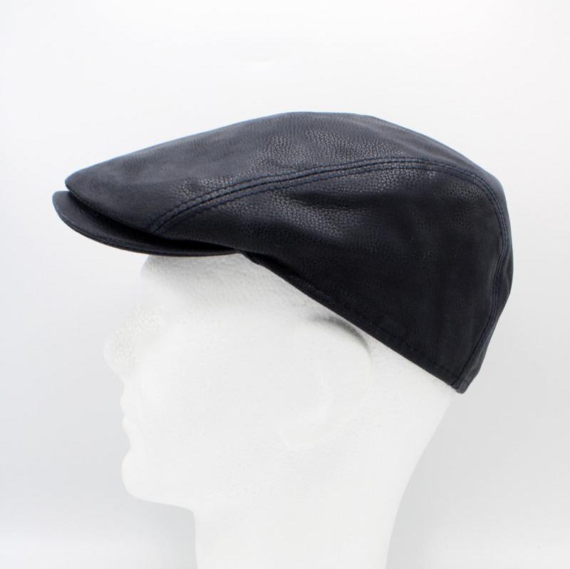 The Real Leather Full Grain Flat Cap (6 Colors) by Hologramme Paris