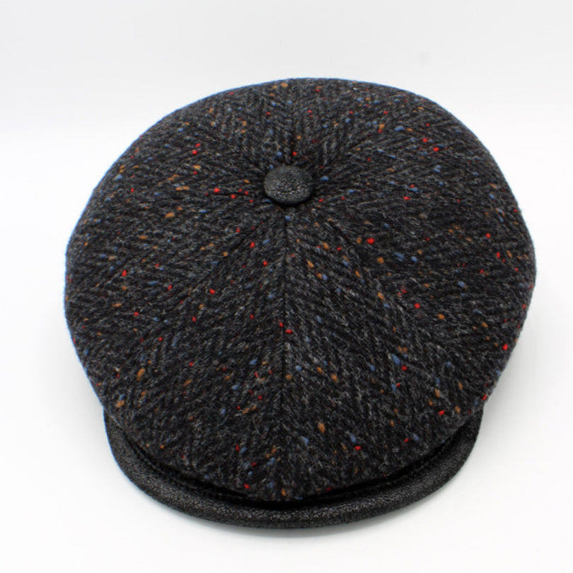 The Midnight Tweed Newsboy Cap by Hologramme Paris