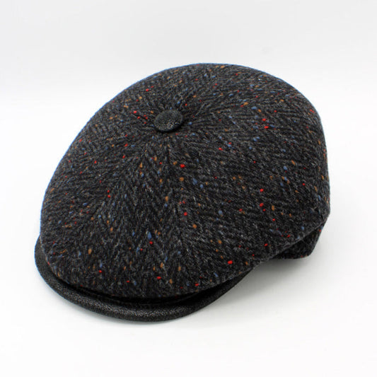 The Midnight Tweed Newsboy Cap by Hologramme Paris
