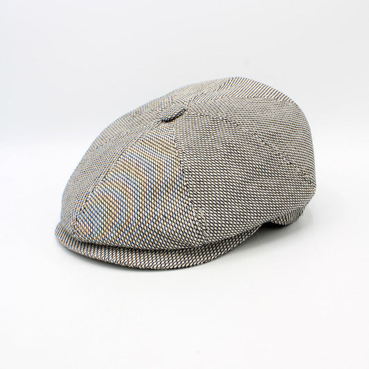 The "Beige Clouds Shelby" Italian Newsboy Cap by Hologramme Paris