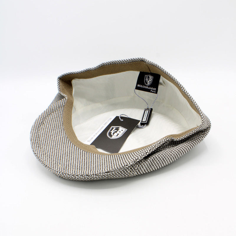 The "Beige Clouds Shelby" Italian Newsboy Cap by Hologramme Paris