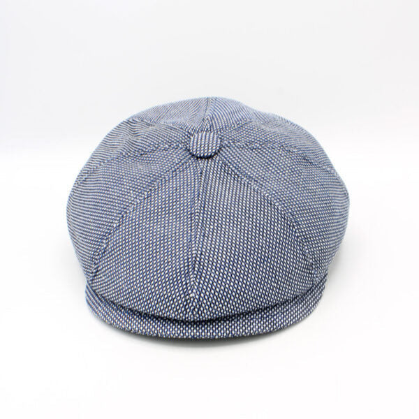 The "Blue Clouds Shelby" Italian Newsboy Cap by Hologramme Paris