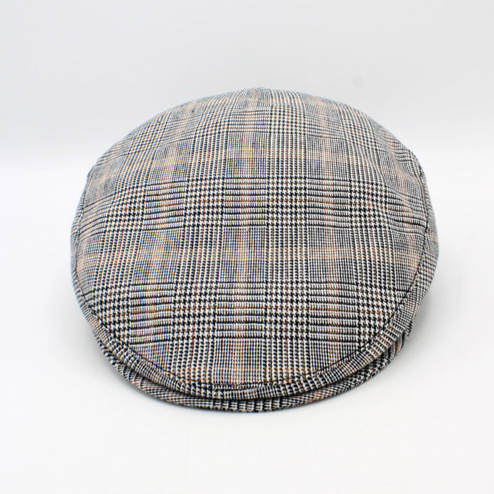 The Checkmate Linen Flat Cap by Hologramme Paris